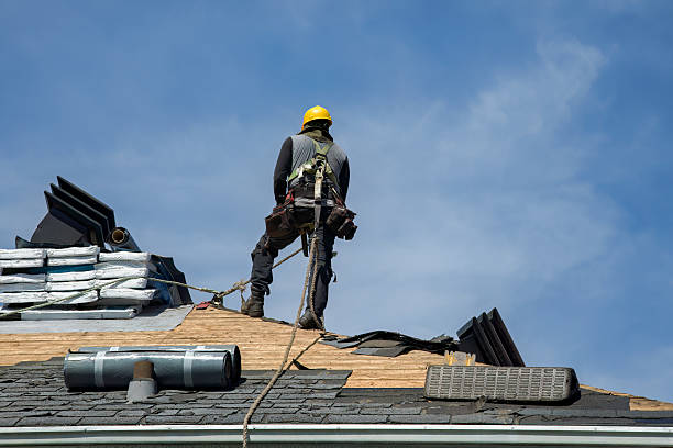 Professional Gutter Installation technician working in Woodstock, GA